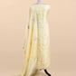 Butter Yellow Handloom Organza Silk Unstitched Suit With Gota Handwork