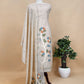 Green Floral Jamdani Weaved Unstitched Suit In Chanderi