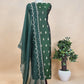 Green Handloom Silk Kurta And Kora Silk Dupatta With Weaving