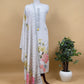 Blue Pure Cotton Suit With Thread Embroidered Flowers