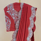 Reddish Brown Handloom Dupion Silk Saree With Zardosi Handwork