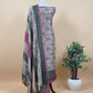 Off White With Blue Handloom Maheshwari Silk Suit With Pichwai Print And Kantha Work