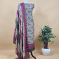 Off White With Blue Handloom Maheshwari Silk Suit With Pichwai Print And Kantha Work