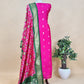 Luxe Bright Pink Handloom Silk Kurta And Ikkat Woven Dupatta