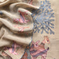 Beige Pure Mulmul Unstitched fabric with Warli art appliqué work
