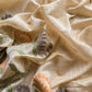 Beige Jamdani Woven Unstitched Suit With Paithani Work