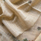 Beige Jamdani Woven Unstitched Suit With Paithani Work