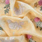 Pastel Yellow Banarasi Linen Unstitched Suit With Organza Dupatta