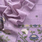 Purple Jamdani Woven Unstitched Suit With Paithani Work