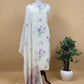 Handloom Linen Silk Suit With Brush Print And Kutch Hand Embroidery