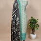 Off White With Green Maheshwari Silk Suit With Black Pichwai Dupatta