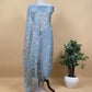 Cool Blue Pure Crushed Tissue Silk kurta And Floral Organza Dupatta With Handwork