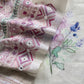 Handloom Linen Silk Suit With Brush Print And Kutch Hand Embroidery