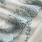 Turquoise And White Mul Chanderi Suit With Embroidery