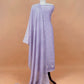 Pastel Lilac Monotone Pure Mulmul Suit Fabric With Nrityam Appliqué Work