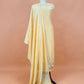 Pastel Yellow Monotone Pure Mulmul Suit Fabric With Nrityam Appliqué Work