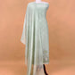 Pastel Basil Green Monotone Pure Mulmul Suit Fabric With Nrityam Appliqué Work