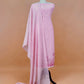 Pastel Baby Pink Monotone Pure Mulmul Suit Fabric With Nrityam Appliqué Work