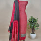 Red Maheshwari Silk Patola Unstitched Suit With Bandhej Dupatta