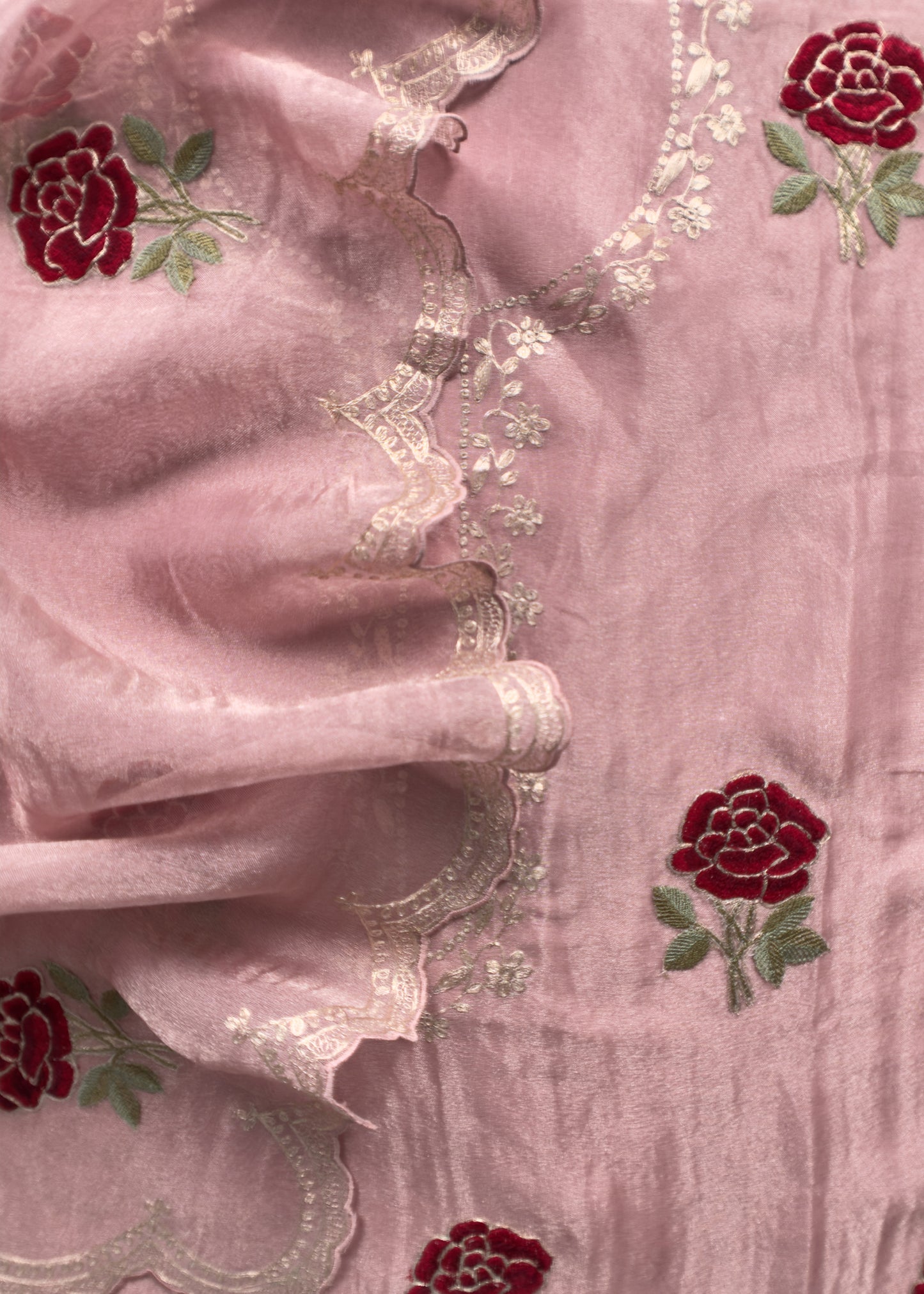 Kalasheel Luxe Orchid Pink Pure Tissue Silk Suit With Bharwa Gulaab Embroidery