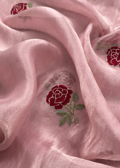 Kalasheel Luxe Orchid Pink Pure Tissue Silk Suit With Bharwa Gulaab Embroidery
