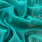 Teal Green Handloom Mulmul Unstitched Suit Fabric With Handwork