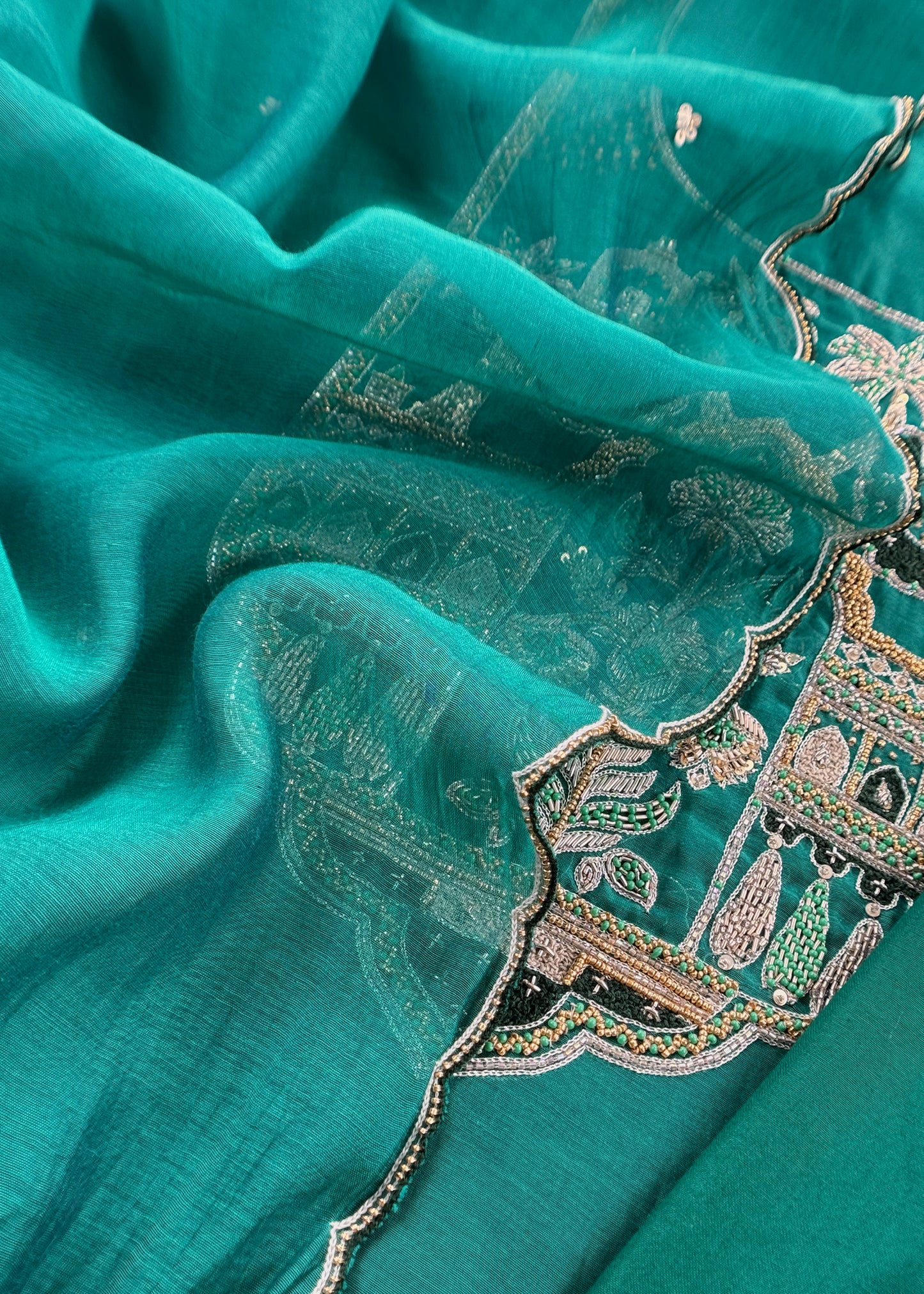 mulmul unstitched suit with dupatta

