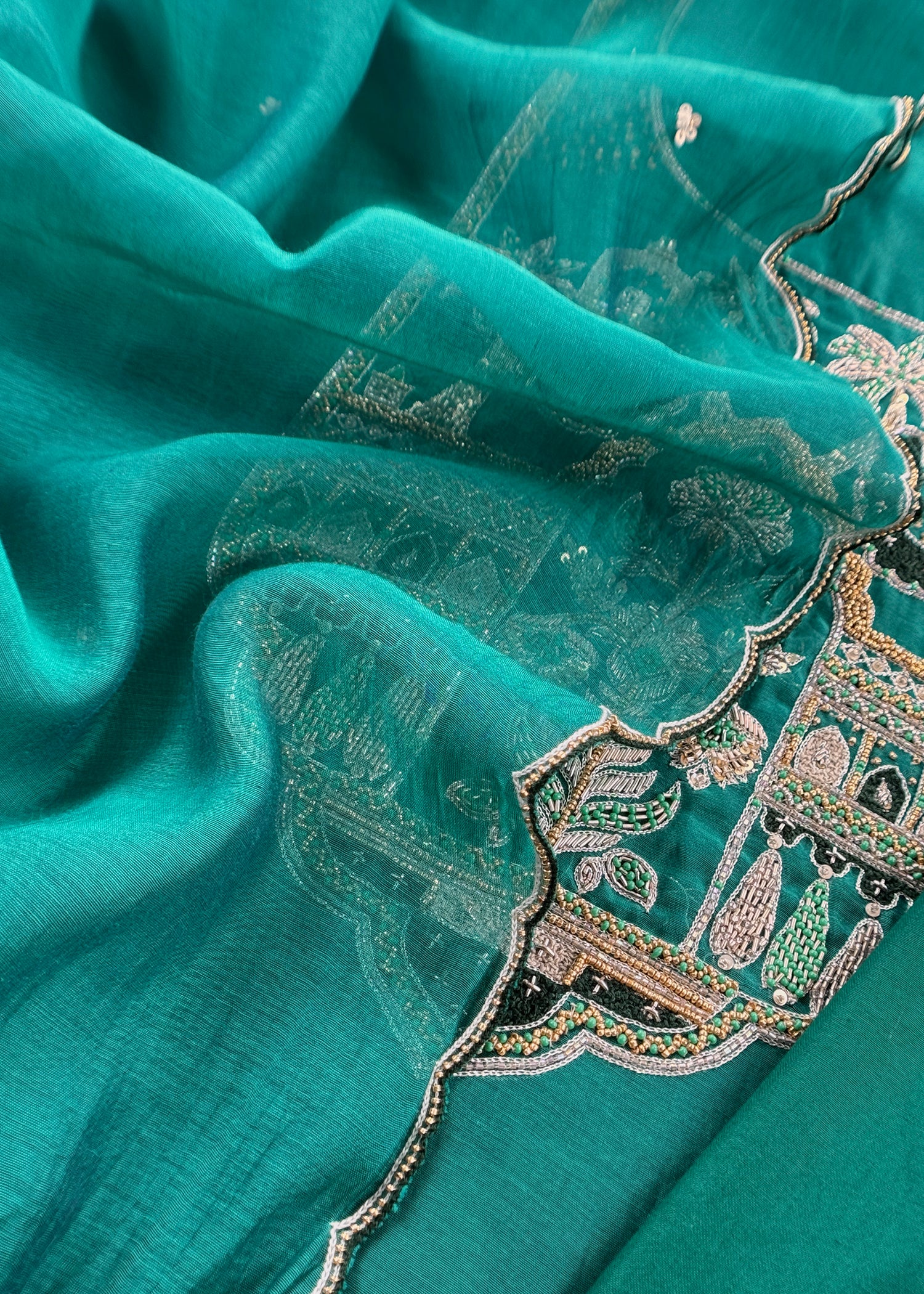 mulmul unstitched suit with dupatta

