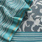 Charcoal Grey And Firozi Pure Maheshwari Silk Suit