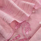 Pastel Baby Pink Monotone Pure Mulmul Suit Fabric With Nrityam Appliqué Work
