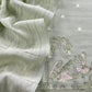 Pastel Basil Green Monotone Pure Mulmul Suit Fabric With Nrityam Appliqué Work