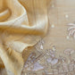 Pastel Yellow Monotone Pure Mulmul Suit Fabric With Nrityam Appliqué Work