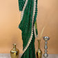 Bottle Green Pure Gajji Silk Saree With Rai Bandhani With Premium Dabka Handwork
