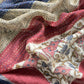 Off White With Blue Handloom Maheshwari Silk Suit With Pichwai Print And Kantha Work
