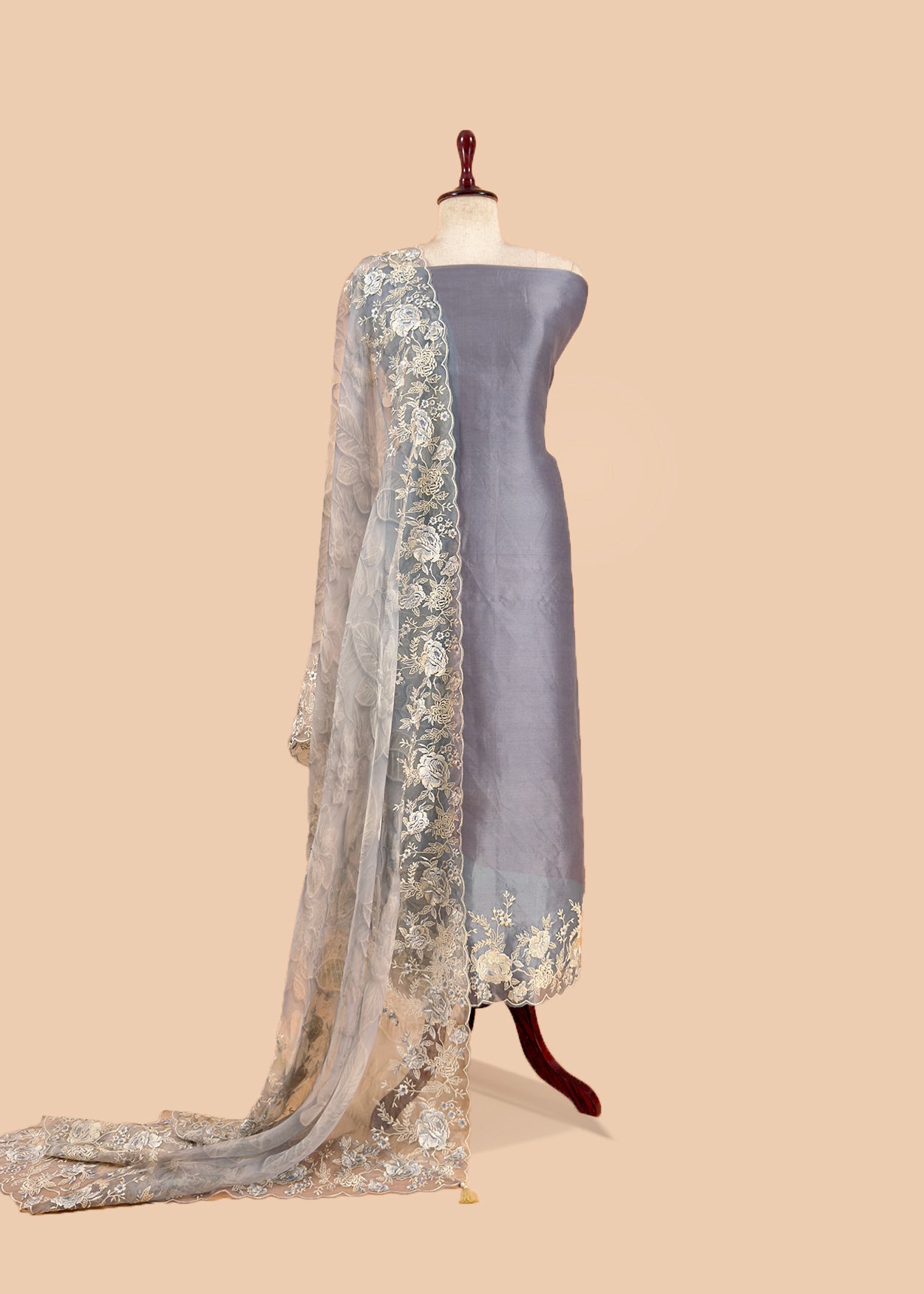 Handloom banarasi silk suit fabric