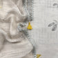 White Pure Cotton Suit With Thread Embroidered Flowers