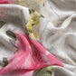 White Pure Cotton Suit With Thread Embroidered Flowers