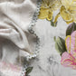 White Pure Cotton Suit With Thread Embroidered Flowers