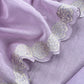 Lavender Flamingo Mulmul Tissue Unstitched Suit Fabric With Appliqué Work