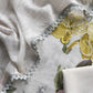 White Pure Cotton Suit With Thread Embroidered Flowers