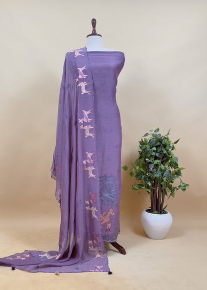 Summer wear suit pure mul chanderi fabric