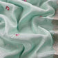 Sea Green Flamingo Mulmul Tissue Unstitched Suit Fabric With Appliqué Work