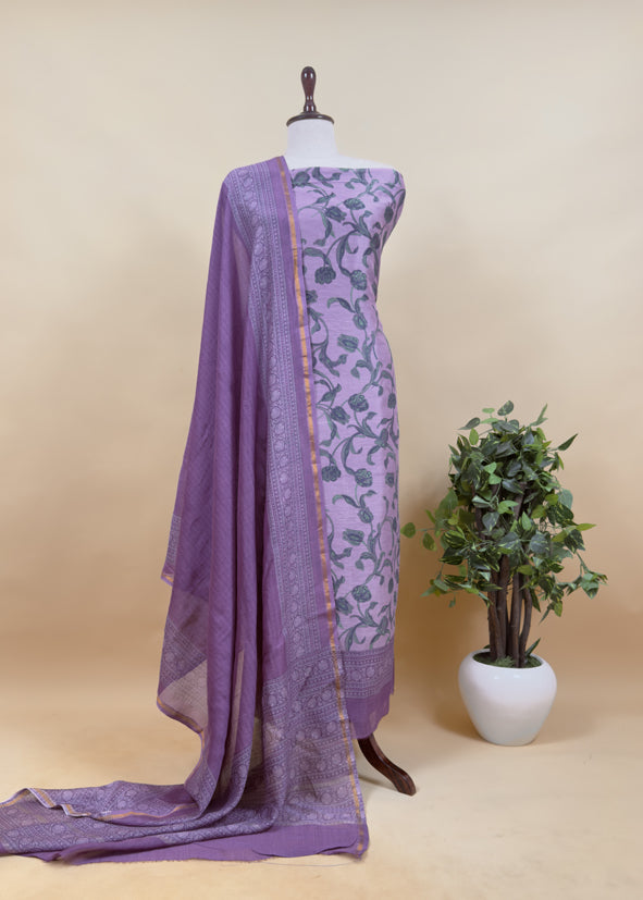 Pure maheshwari silk suit fabric