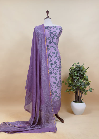 Pure maheshwari silk suit fabric