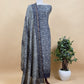 Indigo Paisley Block Print Pure Maheshwari Silk Unstitched Suit Fabric