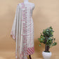Beige With Pink, Purple Kutch Embroidered Cotton Linen Unstitched Suit