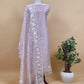 Soft Pink Organza Suit With Appliqué Work And Resham Embroidery