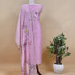 Pink Summer Special Mul Chanderi Suit With Pitta and Appliqué Work