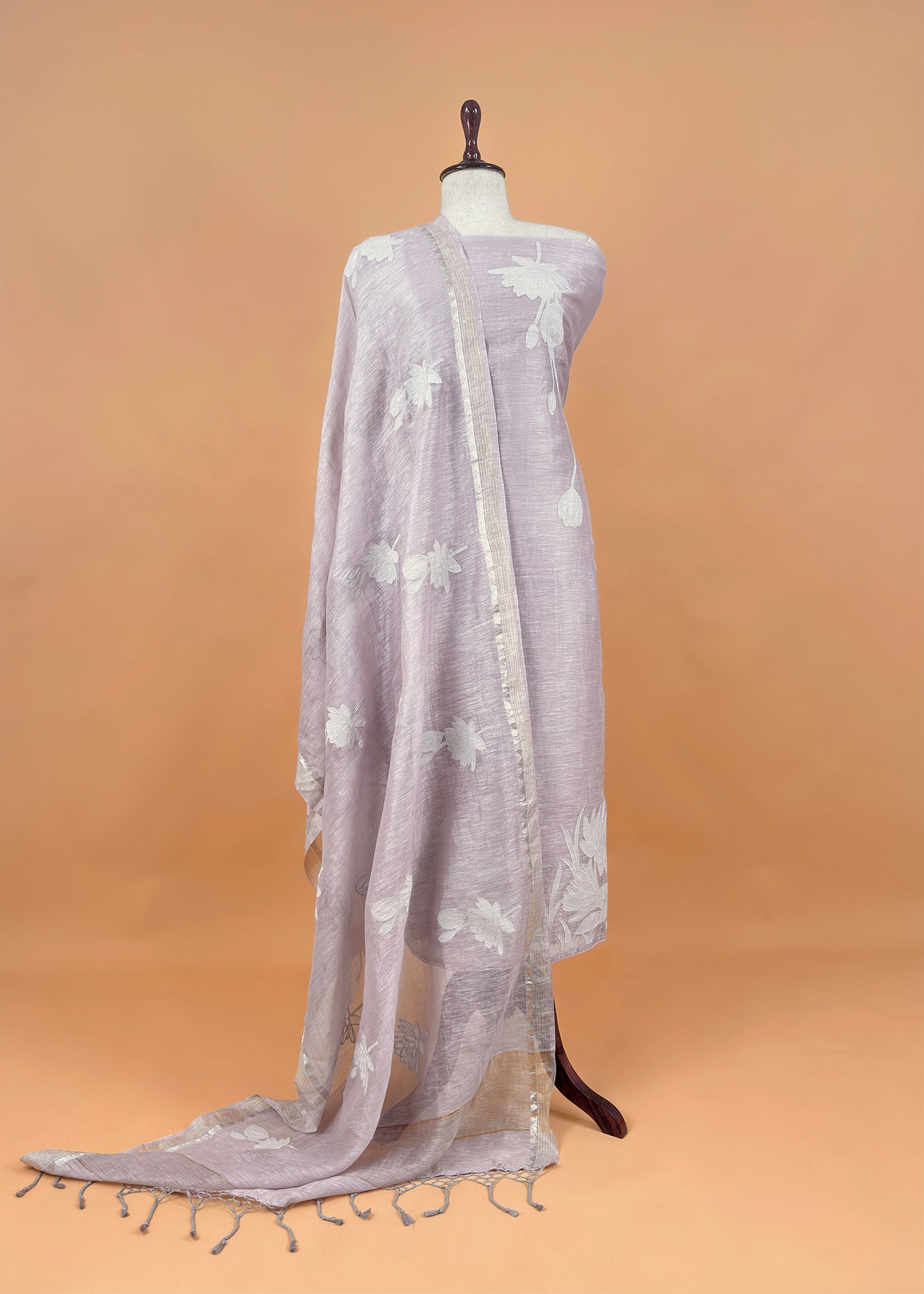 linen silk suit with dupatta

