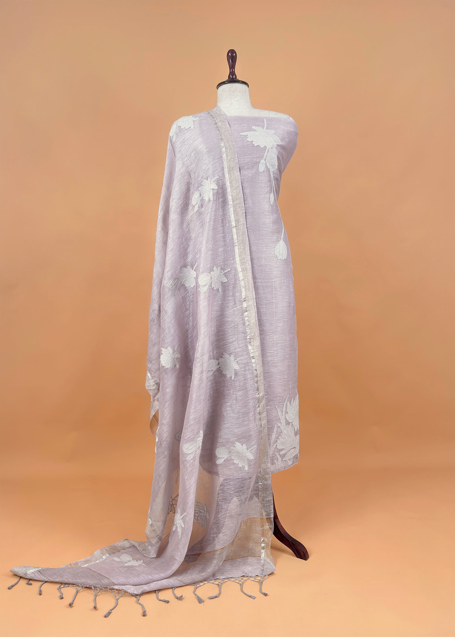 linen silk suit with dupatta


